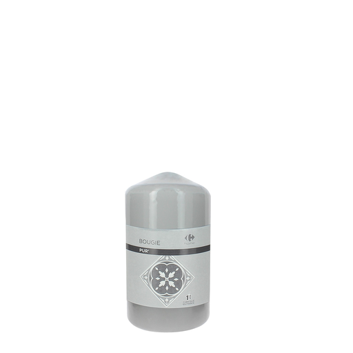 [3614614149771] CARREFOUR Coated Candle 68h 130mm Grey