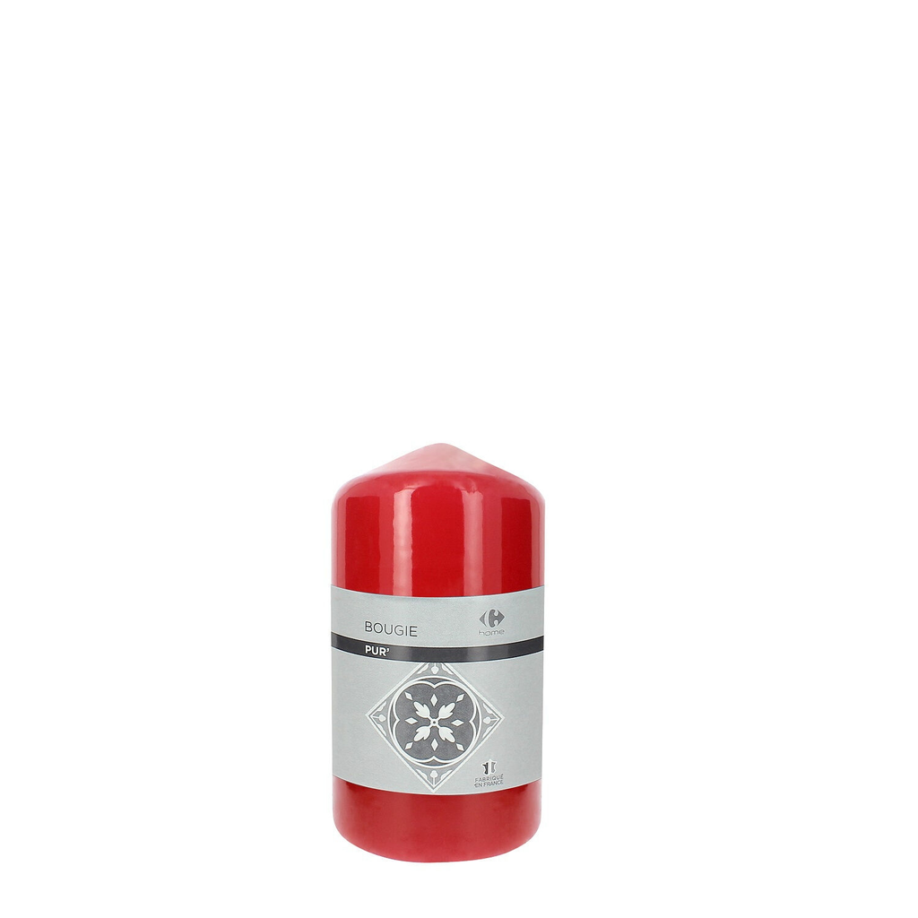 CARREFOUR Cylindrical candle red HOME la bougie