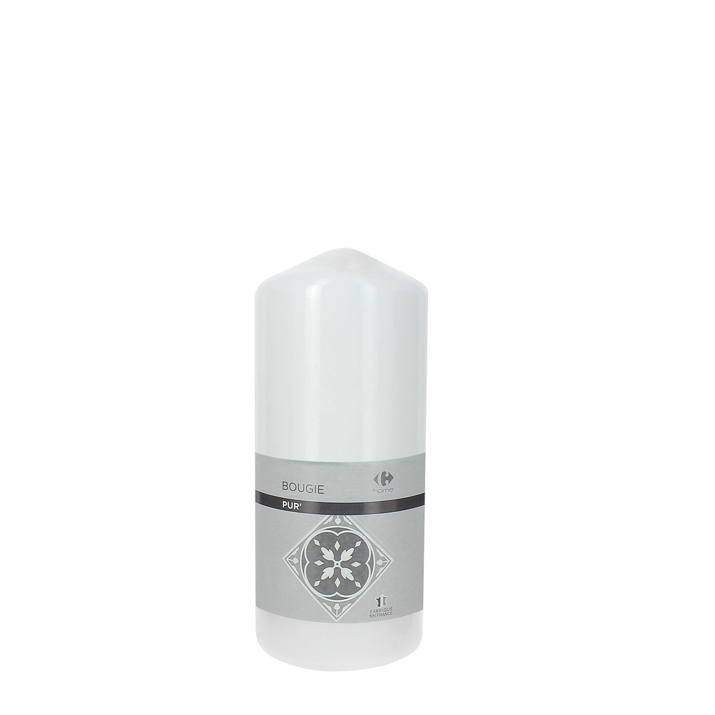 CARREFOUR White cylindrical candle HOME 1 unit