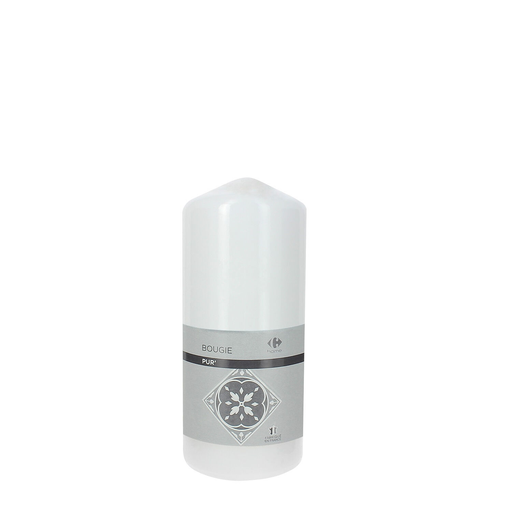 [3614614149801] CARREFOUR White cylindrical candle HOME 1 unit