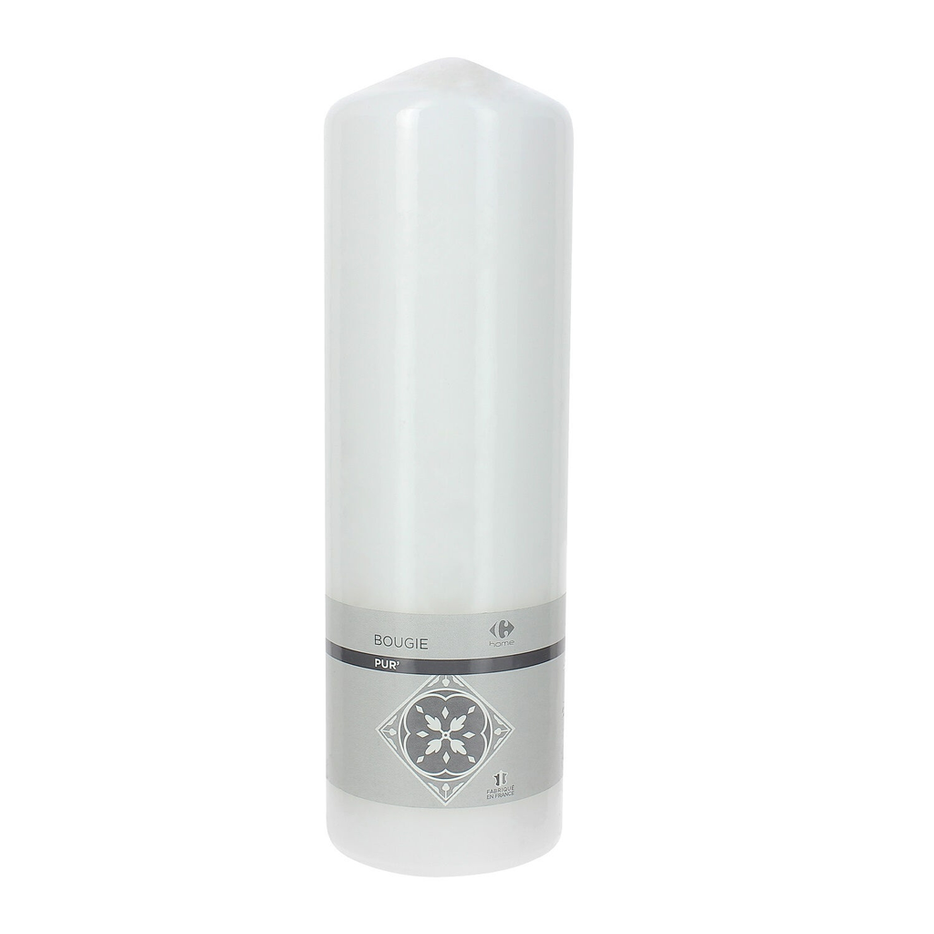 CARREFOUR Vela cilíndrica blanca HOME la bougie