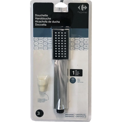 [3614614247507] CARREFOUR Pommeau de douche slim 1 jet HOME le Pommeau de douche