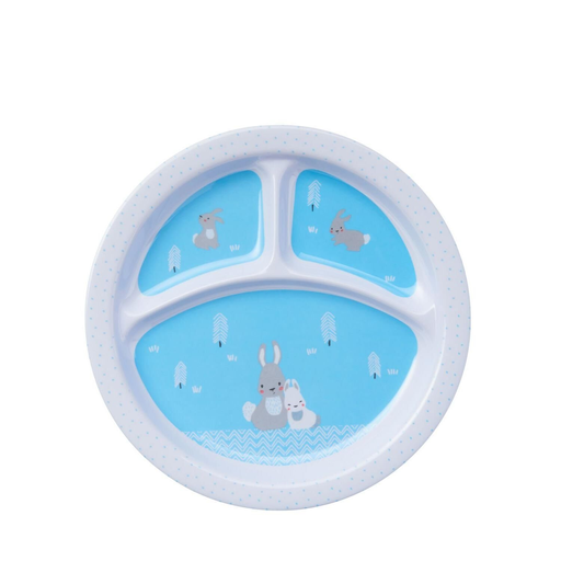 [3614614362781] TEX Assiette bleue plate à compartiments BABY l'assiette