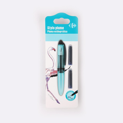 [3615004255898] CARREFOUR Mini stylo plume + 2 cartouches courtes