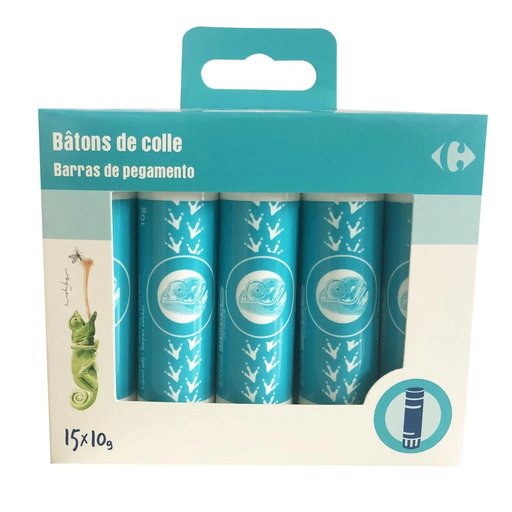 [3615004256352] CARREFOUR Barras de pegamento 10 g el lote de 15