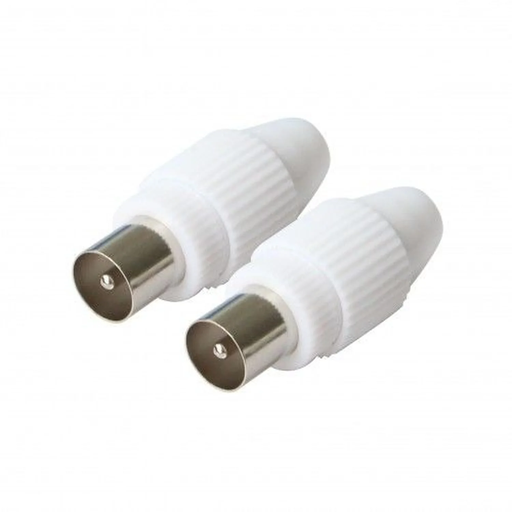 [3615004416619] POSS Prise antenne coax. 9.5mm PSANT05 Blanc les 2 prises