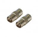 POSS Adaptador de antena coaxial 9.0mm F/F PSANT12 Silver pack de 2