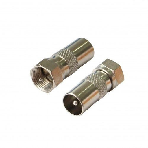 [3615004416695] POSS Adaptateur d'antenne Satellite 9.5mm/M PSANT24 Silver, les 2 adaptateurs