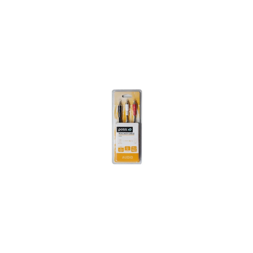 [3615004416954] POSS Câble audio Rca/Jack PSAUD05 Noir/Blanc/Rouge 1,5m