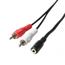 POSS Audio Adapter Jack F/RCA M PSAUD25 Black l'adaptateur