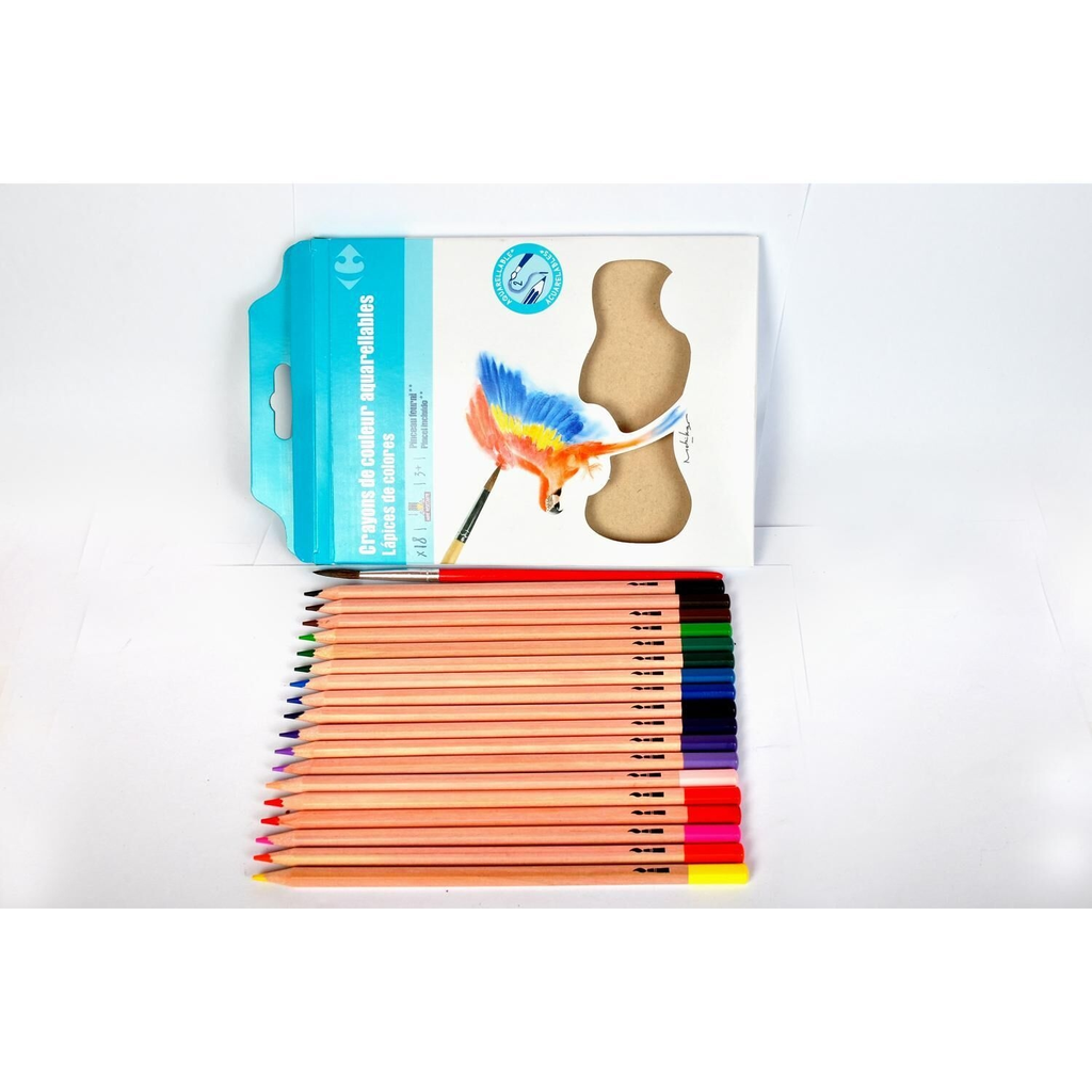 CARREFOUR Crayons de couleurs aquarellables le lot de 18 crayons de couleurs