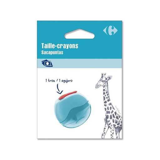 [3615004425949] CARREFOUR Pencil sharpener 1 hole with reservoir blue