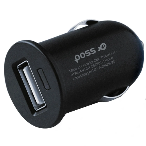 [3615004514865] POSS Cargador de coche PSCAC-1A Negro 1 unidad