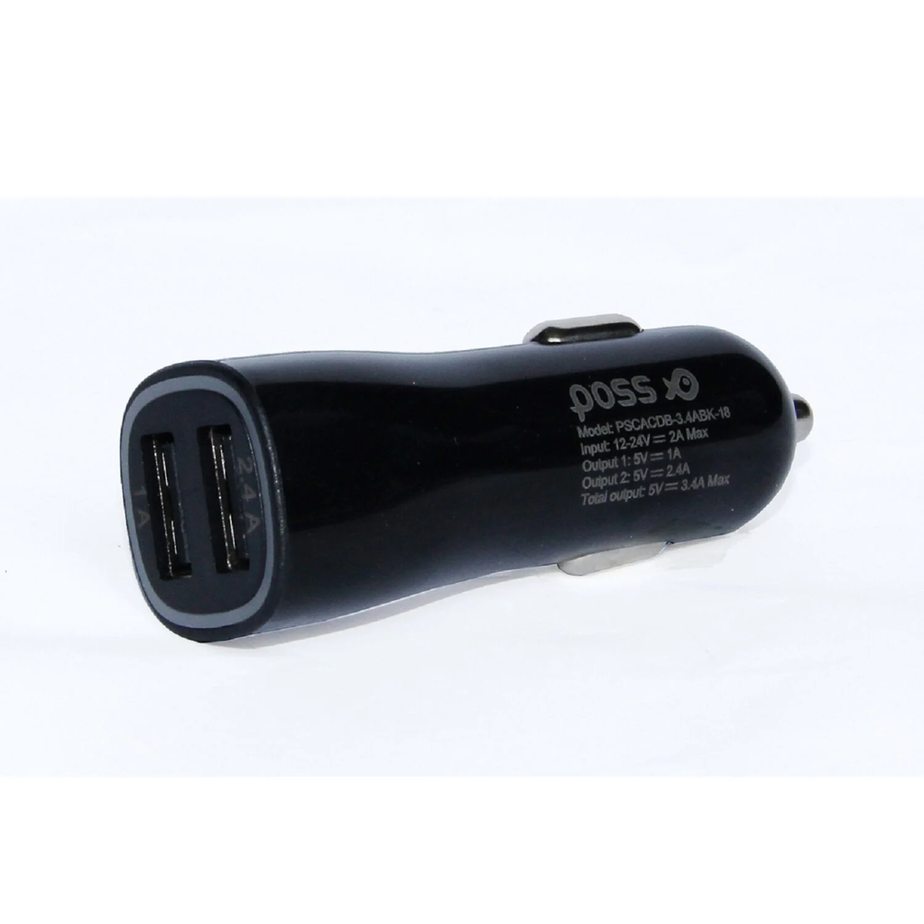 POSS Car USB Charger 2 ports unit