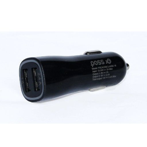 [3615004514889] POSS Cargador de coche USB 2 tomas unidad
