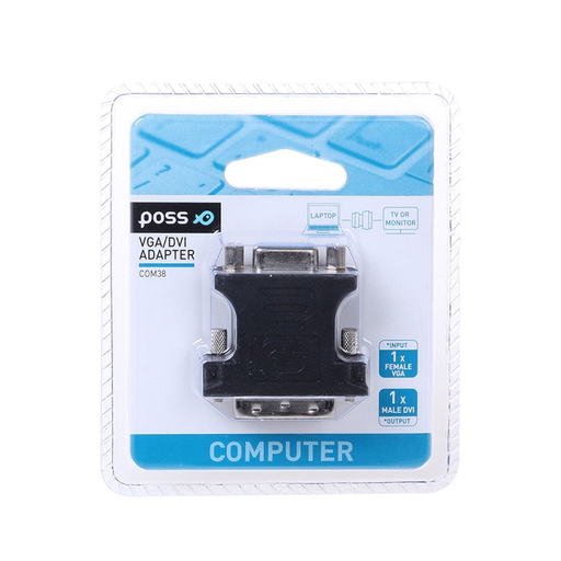[3615004608434] POSS Adaptador VGA/DVI negro l'adaptador