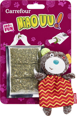 Carrefour Jouet Peluche Chat Herbe