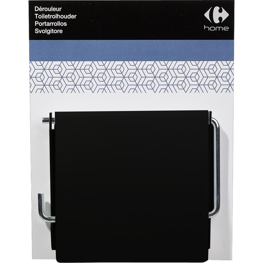 CARREFOUR Portarrollos de papel HOME negro 1 unidad