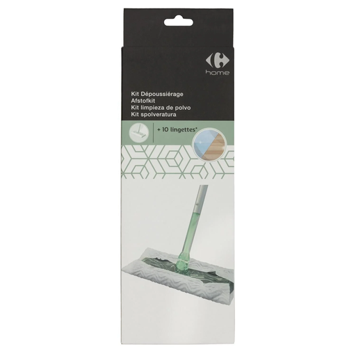 [3615005454092] CARREFOUR Balai et lingettes dépoussiérantes HOME le balai et les 10 lingettes