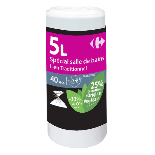 [3615005661353] CARREFOUR Bathroom bin liners HOME 5 L 40 bags