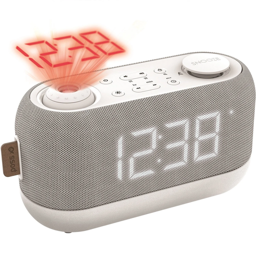 [3615005682464] POSS Radio despertador con proyección PSCR15 Blanco la radio réveil