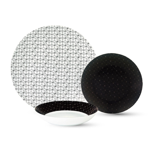 [3615005685816] PETITE COLLECTION Dinnerware set 18 pieces porcelain Cosmos black 1 set