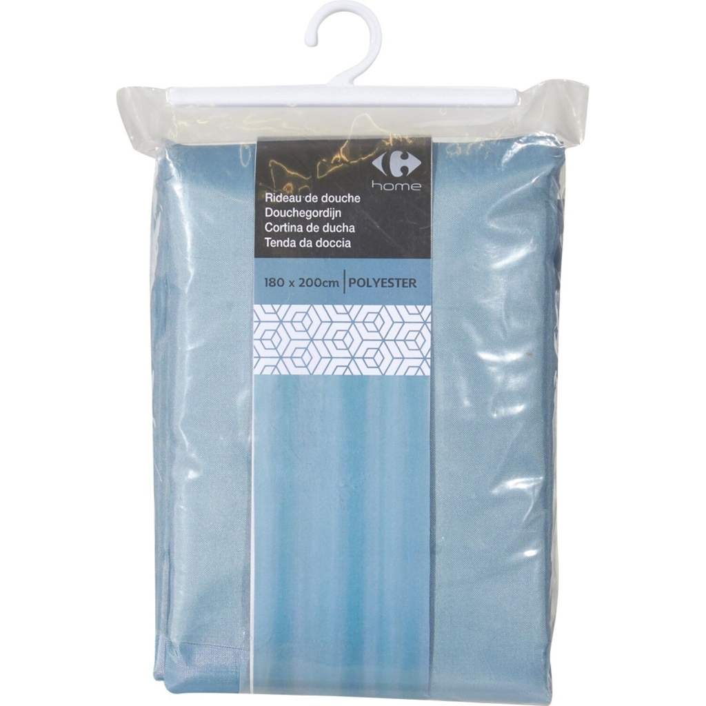 CARREFOUR Shower curtain blue polyester HOME le rideau de douche