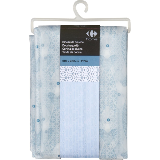 [3615005693156] CARREFOUR Translucent shower curtain with pattern PEVA HOME le rideau de douche