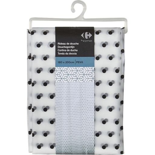 [3615005693163] CARREFOUR Shower Curtain 180 x 200cm PEVA