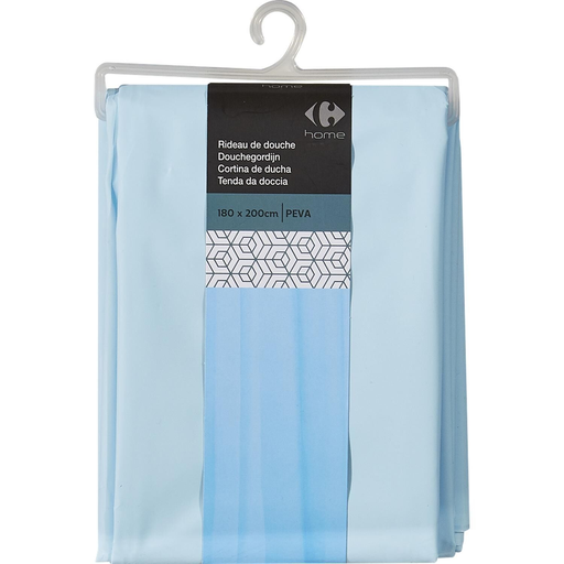 [3615005693187] CARREFOUR Shower Curtain 180 x 200cm polyester peva HOME