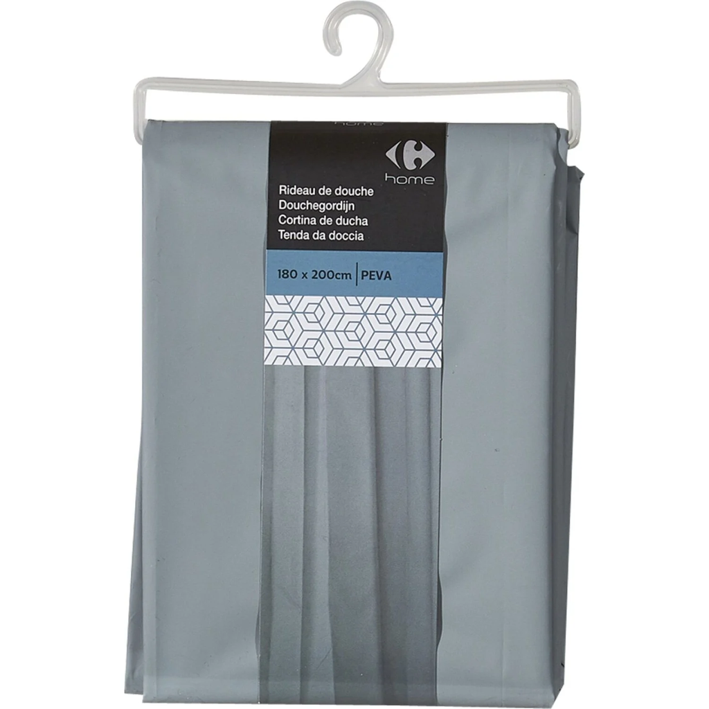 CARREFOUR Shower curtain grey peva HOME 1 unit