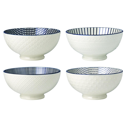 [3615005695266] CARREFOUR Bol 15cm embossé bleu en grès HOME le bol