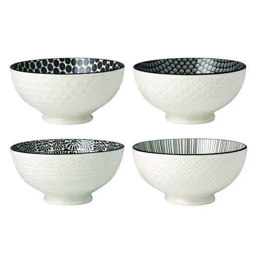 [3615005695303] CARREFOUR Saladier 20.5cm embossé noir en grès HOME le saladier