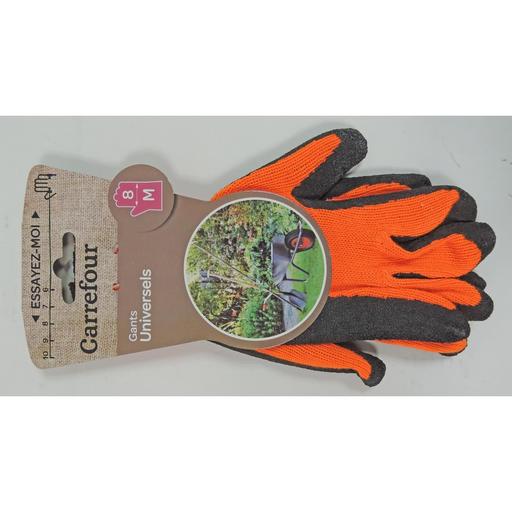 [3616180035014] CARREFOUR Luvas de jardinagem universais pro grip laranja T.8 par