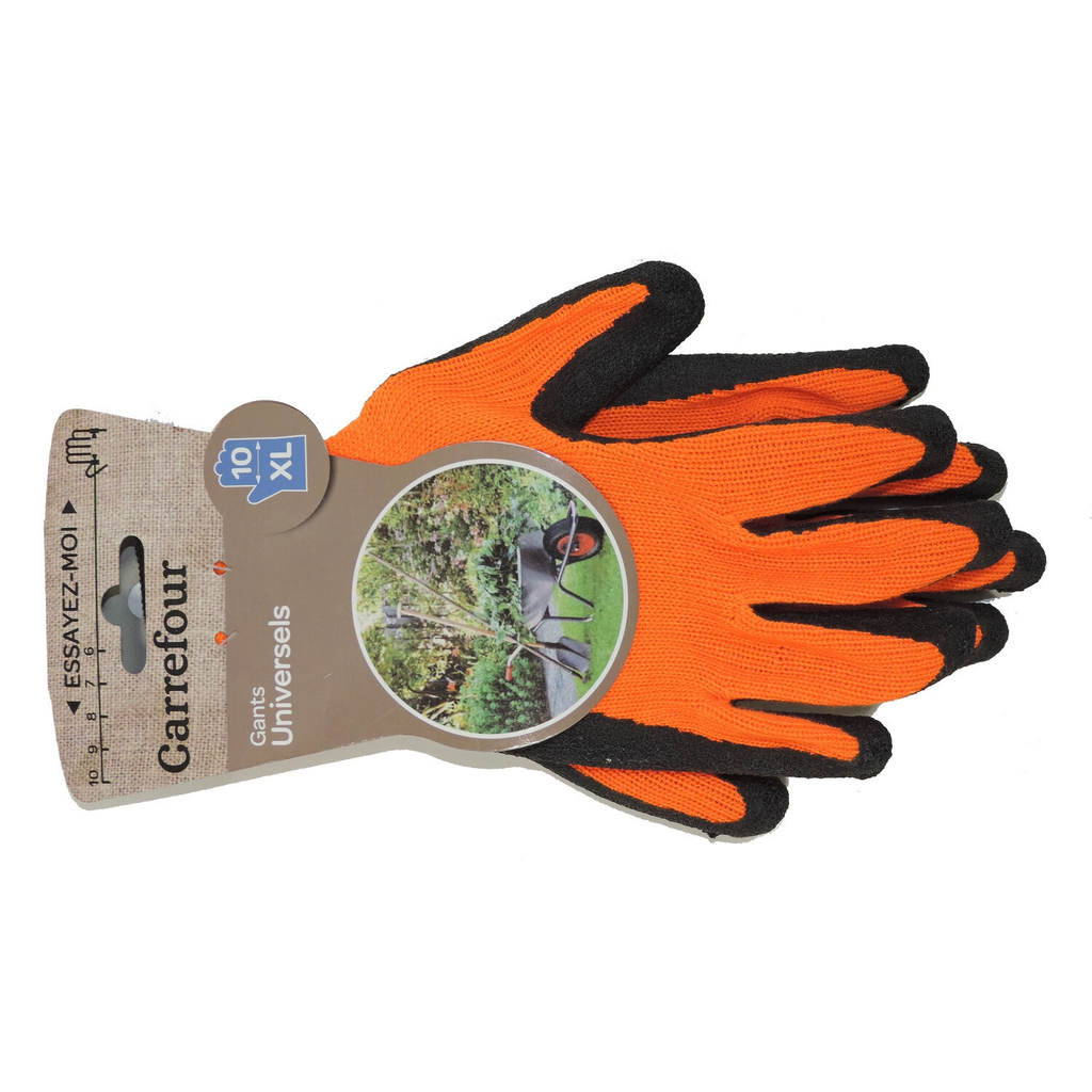 CARREFOUR Universal pro grip gloves orange size 10 per pair