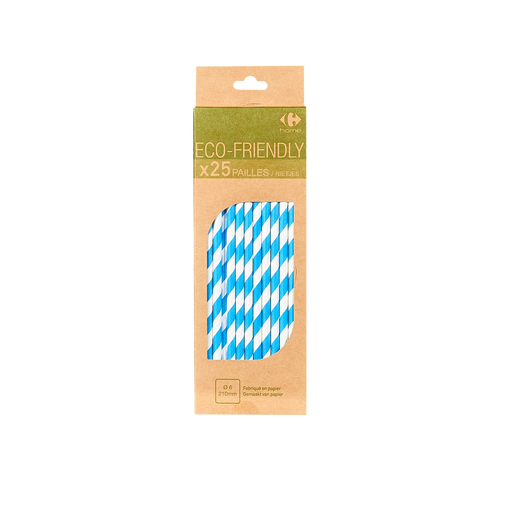 [3616180167852] CARREFOUR Paille en papier Ø6cm HOME 25-pack