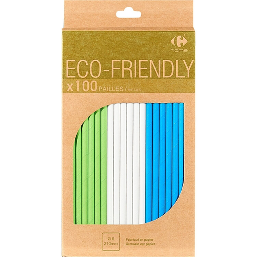 [3616180167869] CARREFOUR Pailles en papier les 100 pailles