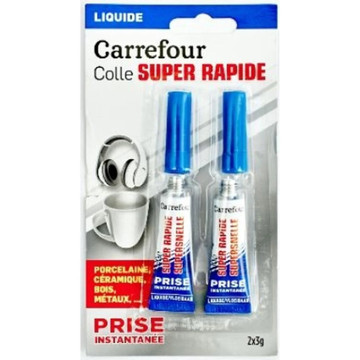 [3616180242696] CARREFOUR Colle instantanée liquide 2 tubes de 3 g