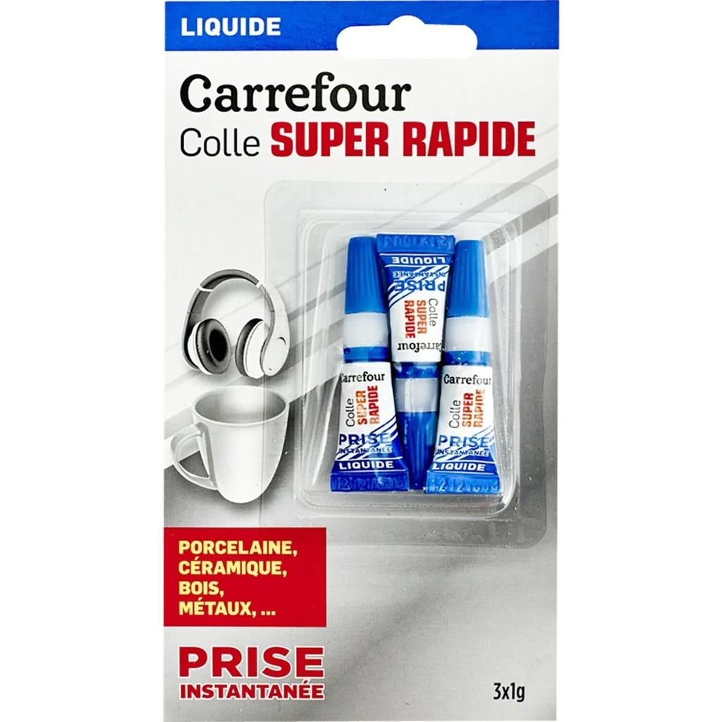 CARREFOUR Instant Liquid Glue 3 tubes of 1 g