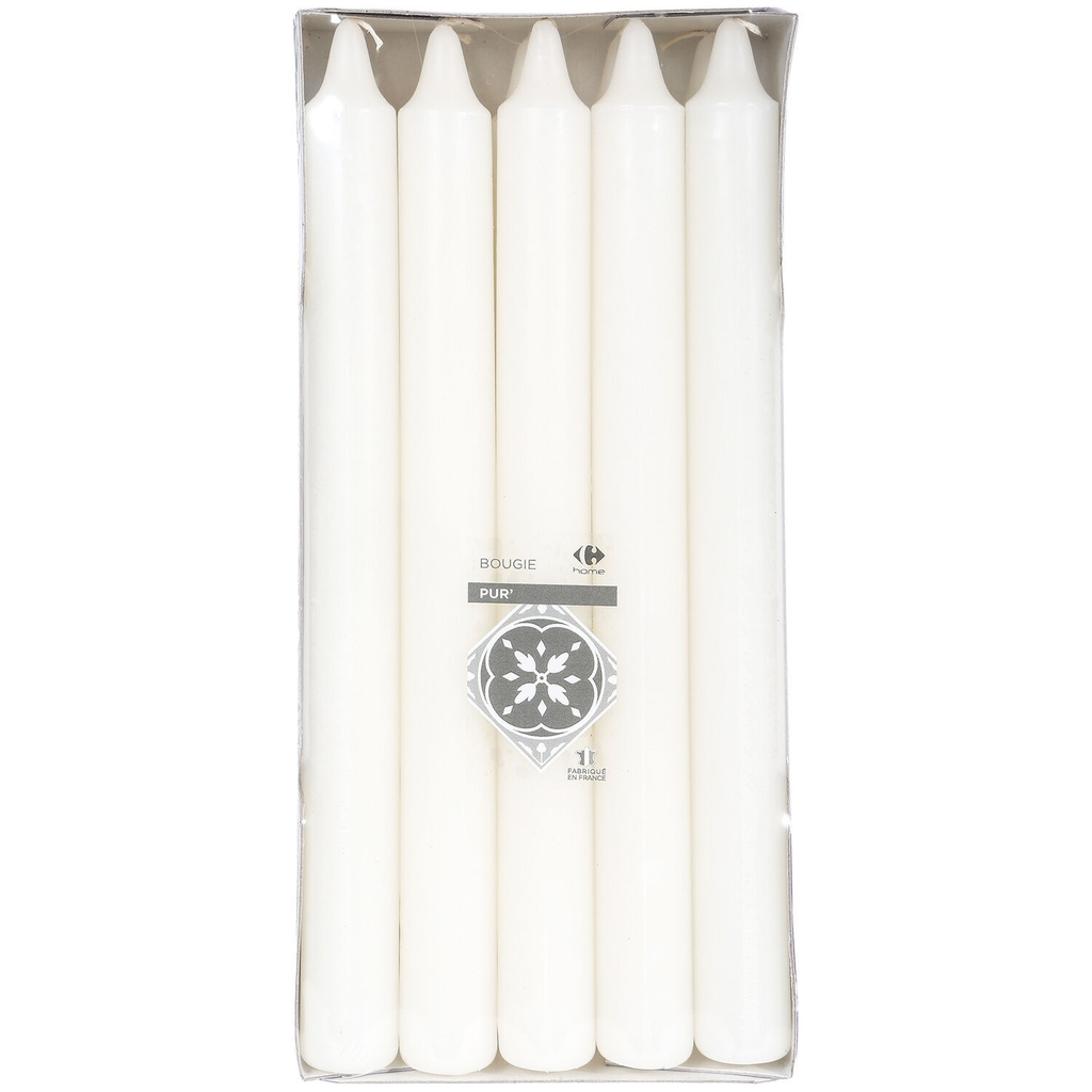 CARREFOUR Bqt 10 straight candles pack of 10