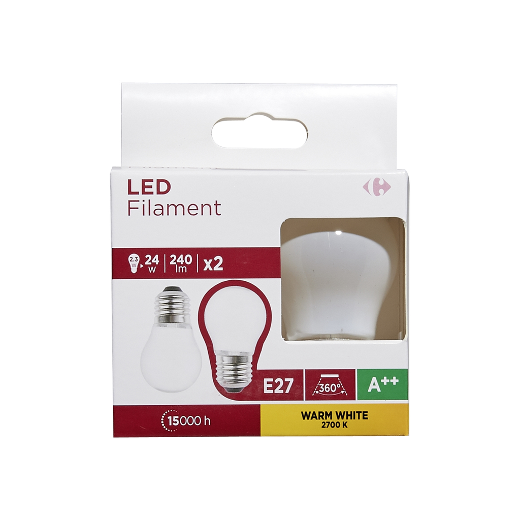 CARREFOUR Bombilla LED 4,5W E27 lote de 2