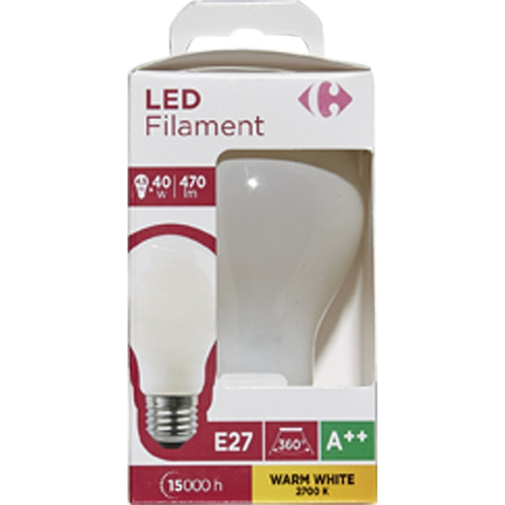 CARREFOUR Ampoules LED E27 standard 40W blanc chaud dépolie le lot de 1
