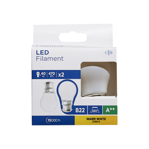 [3616180999859] CARREFOUR LED Bulb 4.5W B22 pack of 2
