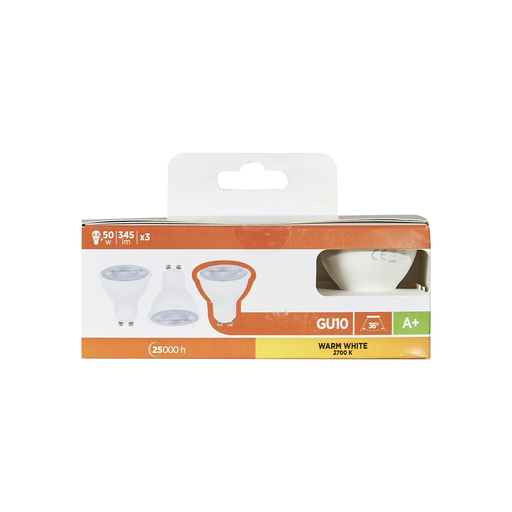 [3616181024970] CARREFOUR LED Bulb 5W GU10 pack of 3 bulbs