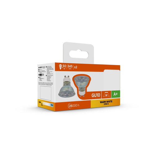 [3616181024987] CARREFOUR LED Spot Bulb 5W GU10 pack of 2