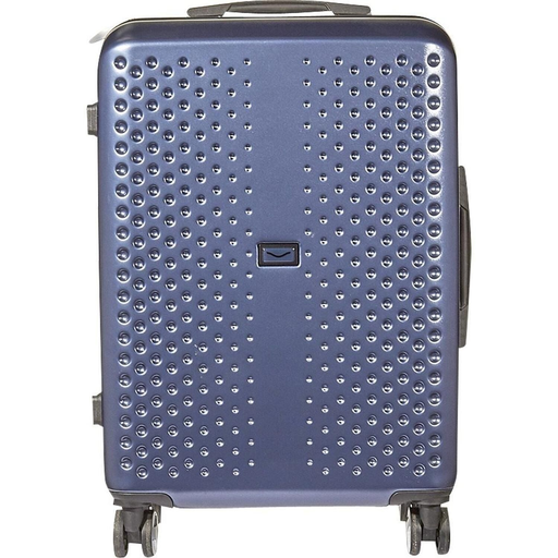 [3616181071479] CARREFOUR Valise Rigide ABS M 64cm Marine 4 Roues PC Dots la valise