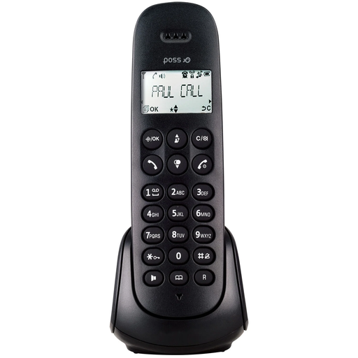 [3616181098223] POSS Téléphone sans fil Solo PSDP130S Noir le téléphone sans fil