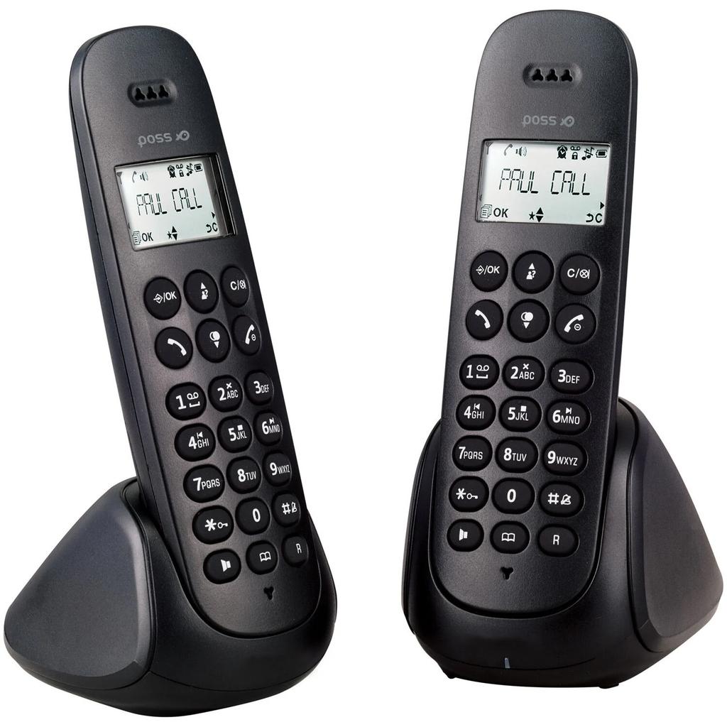 POSS Téléphone fixe Duo avec répondeur PSDP230D Noir