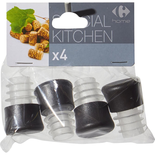 [3616181192228] CARREFOUR Plastic Stopper x4 HOME pack of 4