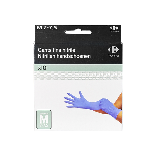 [3616181588564] CARREFOUR Nitrile Gloves T7 pack of 10 pairs